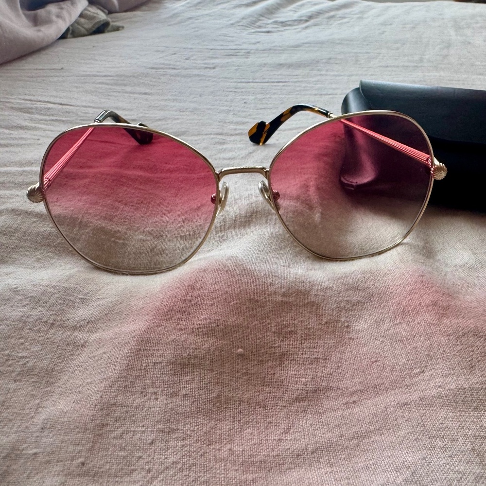 Lanvin rose tinted 70s style sunglasses